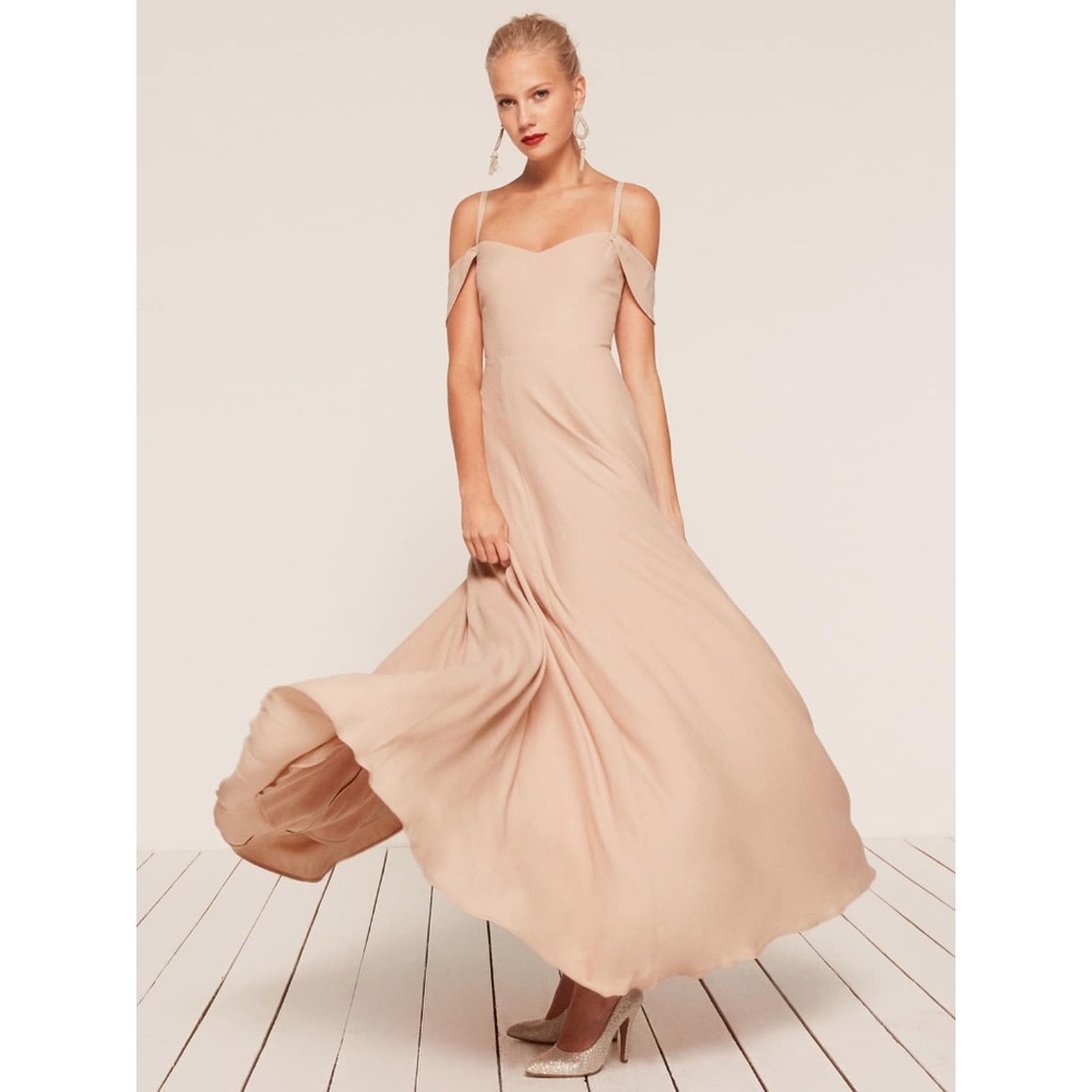 *NEW* Reformation Poppy Dress (Champagne, Size 6)